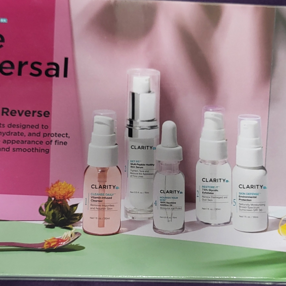 ClarityRx Skincare Serum & Face Oil Set - White and Pink